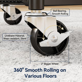 YASONIC 3 Tier Rolling Cart – Metal Utility Storage Cart with Wheels, Craft Cart Organizer with Hanging Cups, Hooks, Mesh Basket for Bedside Kitchen Office Art, Black YASONIC