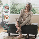 LINSY HOME 46 Inches Wide Storage Ottoman Bench, Linen Coffee Table Long Shoes Bench Footstool, Storage Chest, Foot Rest Stool, for The Living Room, Entryway and Family Room, Dark Gray LINSY HOME
