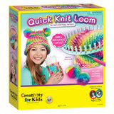 Creativity for Kids Quick Knit Loom Kit - Knitting Kit for Kids, Make Your Own Pom Pom Hat and Accessories, Knitting Loom Crafts for Kids Creativity for Kids