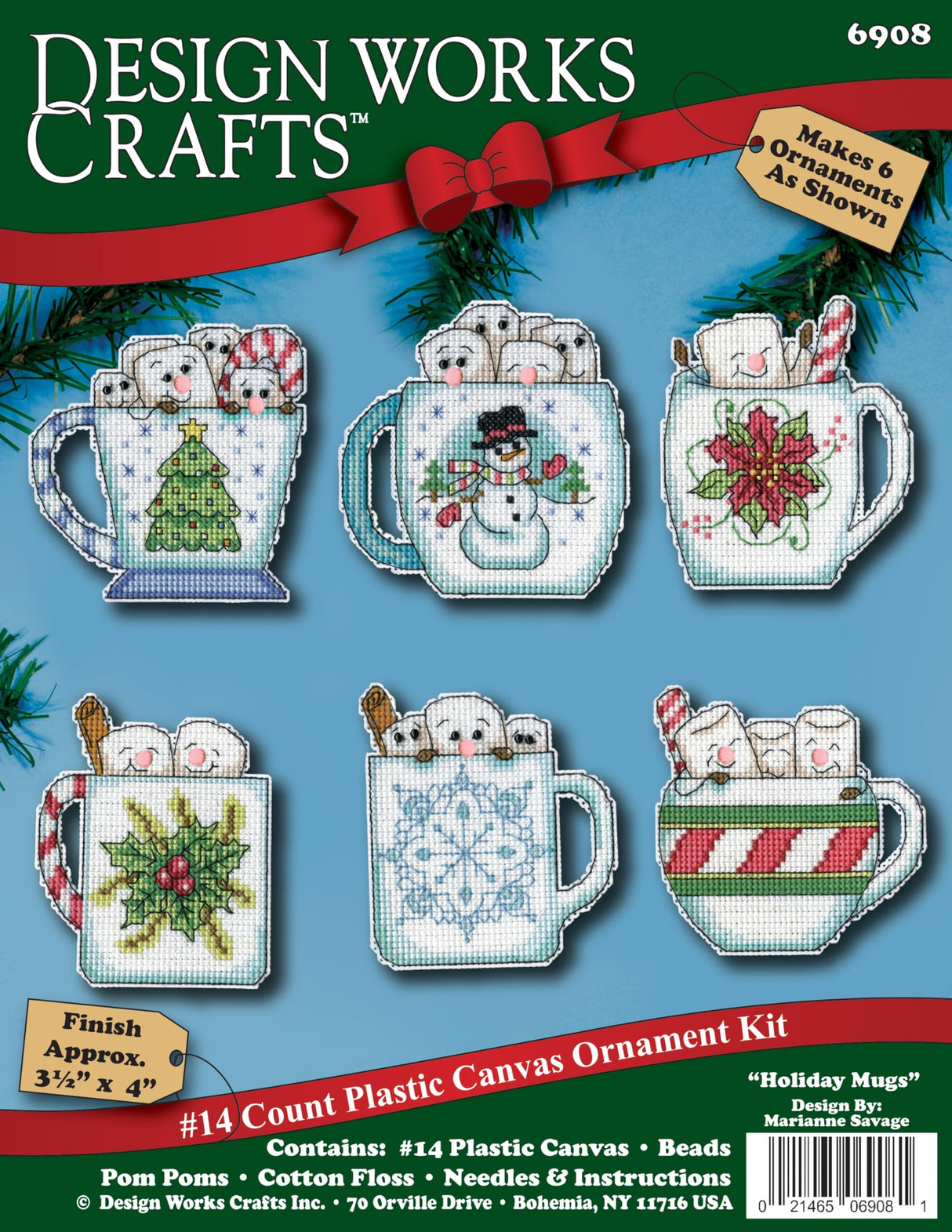 Design Works Crafts Inc. Holiday Mugs Counted Cross Stitch Ornament Kit - Set/6 Design Works Crafts Inc.