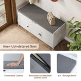 Xdwwhome Shoes Bench with Cushion, Storage Bench, Entryway Bench with Lift Top Storage, 43.3" Wooden End of Bed Bench, Shoe Bench Cabinet for Living Room Bedroom Hallway Garden, 330 lbs, White Xdwwhome