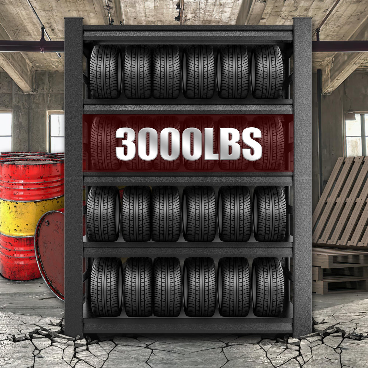 SFTORMAS Garage Shelving Heavy Duty Adjustable Storage Shelves Unit,Metal Utility Rack Shelf for Industries, Warehouses, Basement (with Fences 5-Tier 78" Hx47.2 Wx18 D) SFTORMAS