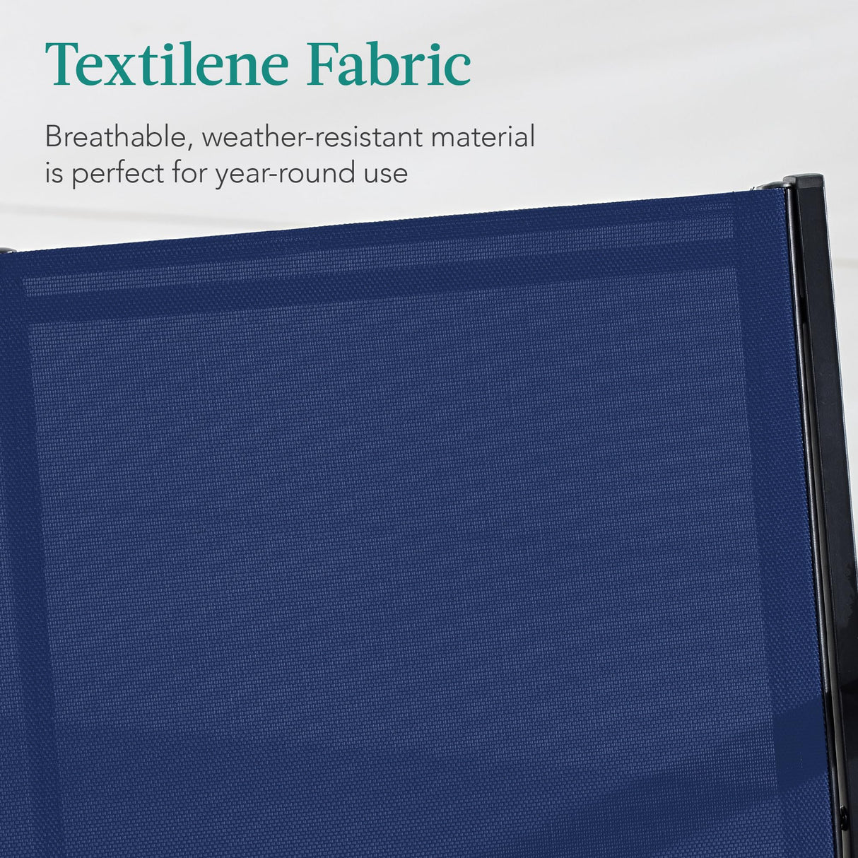 Best Choice Products 4-Piece Outdoor Textilene Patio Conversation Set, Backyard Furniture w/Loveseat, Coffee Table, Steel Frame - Black/Navy Best Choice Products