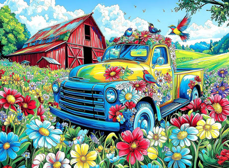 Diamond Art Kits for Adults Beginner- Pickup Truck DIY Modern Diamond Painting Kits 5D Diamond Dots Gem Art Crafts with Tools- Round Full Drill Funny Crafts for Home Wall Decor&Gift-12x16inch ﻿ Fairyland JinWenn