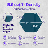 Ekkogo Acoustic Panels 12-Pack Soundproof Wall Panels 14"X12.1"X0.4" Sound Panels High Density Sound Dampening Panels - [Ocean Turquoise Hexagon] Ekkogo