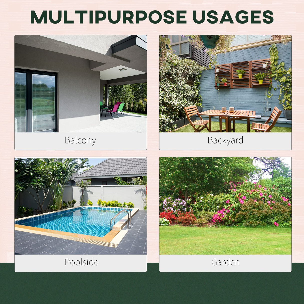 Outsunny 6 Piece Wood Patio Furniture Set, Outdoor Sectional Sofa with Cushions and Coffee Table, Acacia Wood Conversation Set Couch, Cream White Outsunny