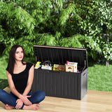Decksplore 80 Gallon Outdoor Storage Box Waterproof Lockable Resin Deck Box Large, Patio Storage Bin for Pool Accessories Cushion Furniture, Garden Tools, UV-Resistant Outside Delivery Black Decksplore