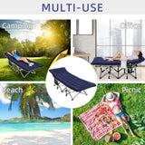 Fragess Portable Camping Cot, Sleeping Cot for Adult, 28" Extra Wide Heavy Duty Folding Cot Max Load 600LBS with Thick Mattress, Portable Camping Bed for Camp Outdoor/Office, Home Nap (Blue) Fragess