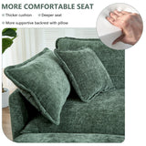 GNIXUU Oversized Modular sectional Sofa, Chenille Large Cloud Sectional Couches for Living Room, Convertible 5 Seater L Shaped Couch with Ottoman for Living Room, Green GNIXUU