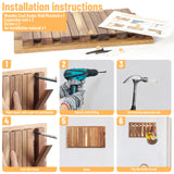 KYIAANY Coat Rack Wall for Farmhouse: Wood Rustic 6 Hooks Mount 10.4inch Retractable Wall Mounted for Small Spaces Entryway Hallway Bathroom for Hanging Jacket Towel Backpack Bag KYIAANY