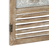 Deco 79 Metal Tree Home Wall Decor Relief Wall Sculpture with Louvered Design, Set of 2 Wall Art 15"W, 52"H, Brown Deco 79