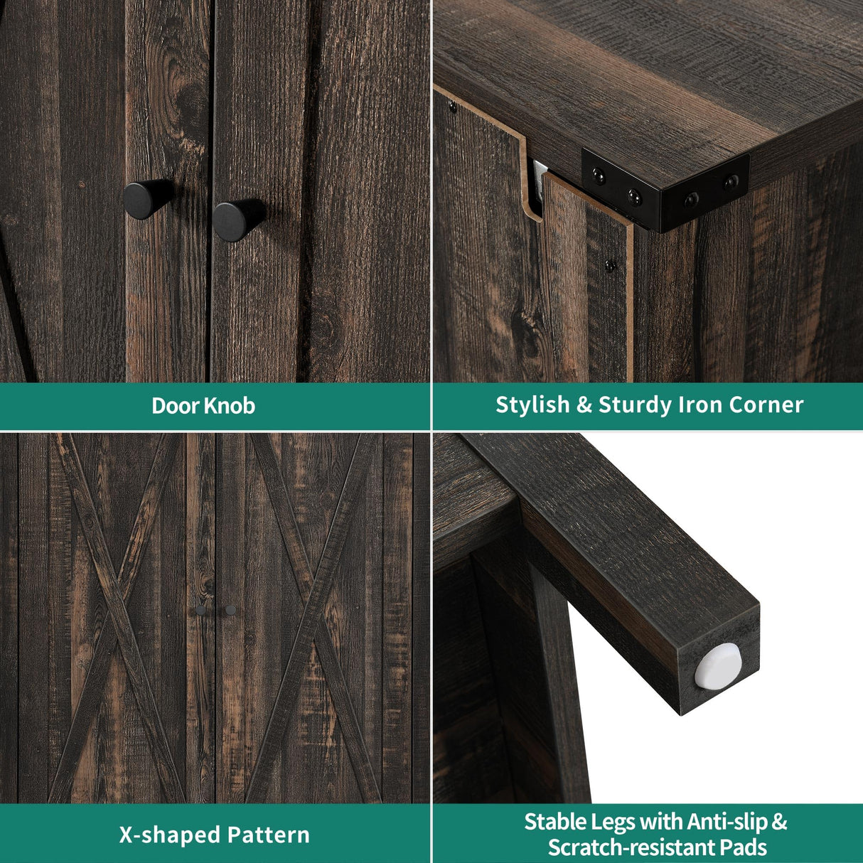 YITAHOME Shoe Cabinet with Doors, Farmhouse 5-Tier Shoe Storage Cabinet for Entryway, Large Capacity Wooden Shoes Rack Organizer for Entryway/Hallway/Closet, Dark Rustic Oak YITAHOME