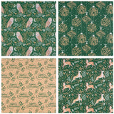 RUSPEPA Christmas Kraft Wrapping Paper - Owl, Reindeer, Christmas Ball and Text Design - 4 Rolls - 30 inches x 10 feet per Roll RUSPEPA