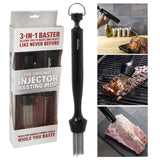 Camerons 3-in-1 Barbecue Injector Basting Mop - Baster Set Includes BBQ Chain Basting Brush & Meat Syringe to Baste, Marinate & Inject Food w Flavor - Indoor Outdoor Use - Grilling Cookout Essential Camerons