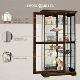 Howard Miller Tyler III Curio Cabinet II - Elegant Espresso Finish Home Décor Glass Display Cabinet with Lock, Sliding Glass Door - Storage Cabinet for Living Room, Bedroom or Dining Room Howard Miller