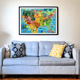 Think2Master United States Map 250 Pieces Jigsaw Puzzle Fun Educational Toy for Kids 8-10 10-12, School & Families. Great Gift for 8+ to Stimulate Learning of USA. Size: 14.2” X 19.3” THINK2MASTER