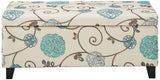 Christopher Knight Home Breanna Fabric Storage Ottoman, White And Blue Floral Christopher Knight Home