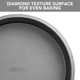 9 Inch Round Cake Pan, Nonstick Bakeware Set, Baking Pan with Diamond Texture Pattern, Set of 2 Tiawudi