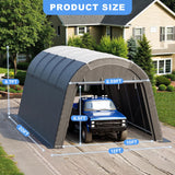 WELYAS Carport 12x20 ft Heavy Duty w/Translucent Roof, All-Season Waterproof UV Protected Outdoor Car Ports w/Reinforced Metal Frame Ventilated Doors,Portable Garage Car Shelter for Boat Truck Yacht WELYAS
