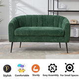 OIKIIWOO 50.2" Small Sofa Couch for Small Spaces,Modern Corduroy Loveseat Couches,Oval 2 Seater Sofas Love Seat with Metal Legs for Apartment,Bedroom,RV. (Green, 50.2") OIKIIWOO