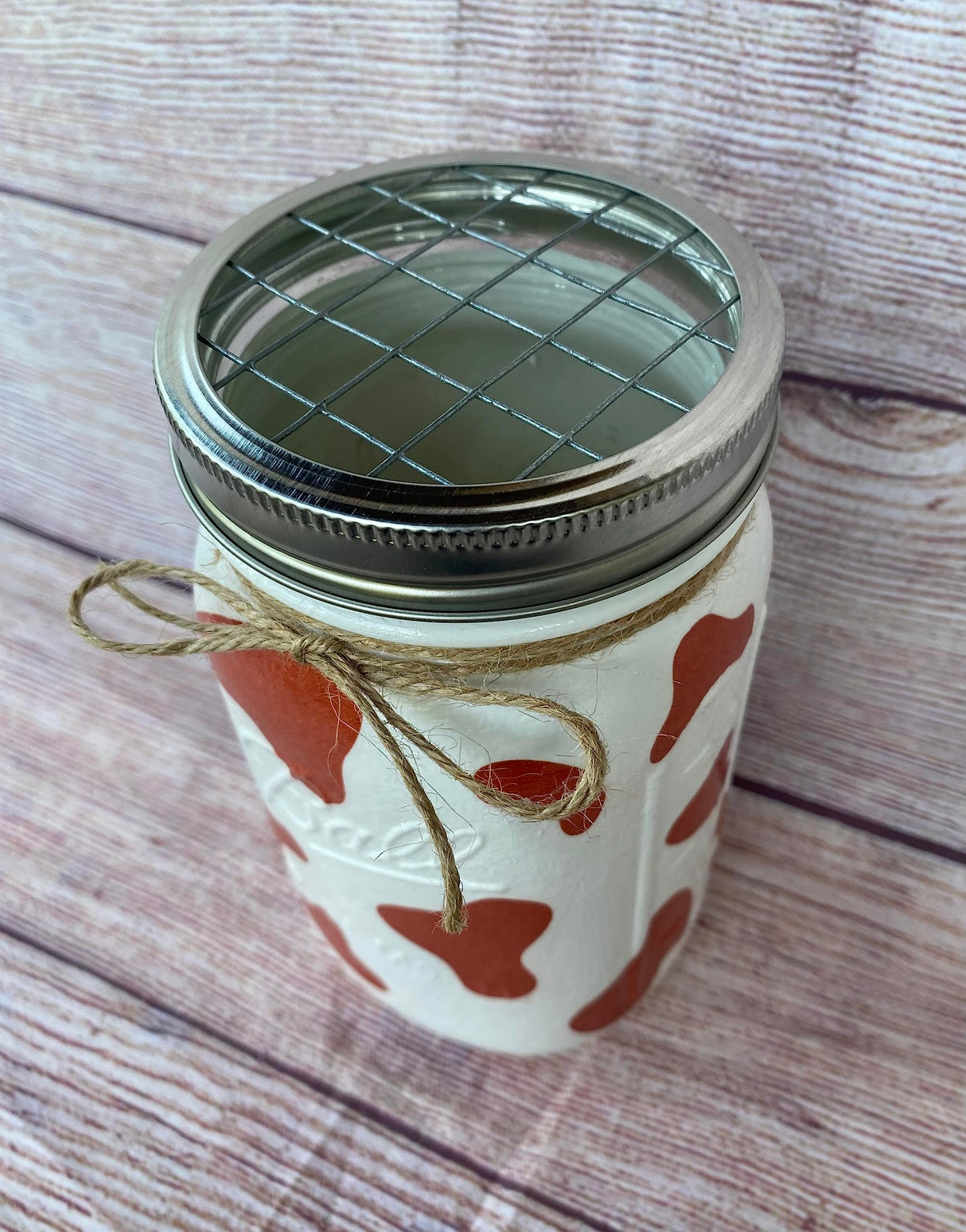 Cow print mason jars/cowhide decor/farm animal party decor/cow centerpieces/cattle decor/western decor jars (Regular Mouth Pint 16oz, No Lid Insert, Black Cowhide Print) Generic