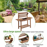 Yaheetech Potting Bench Table Outdoor Garden Horticulture Wooden Workstation Benches w/Sliding Tabletop/Removable Sink/Storage Shelf for Patio, Garden Furniture Wood Workstation,Brown Yaheetech