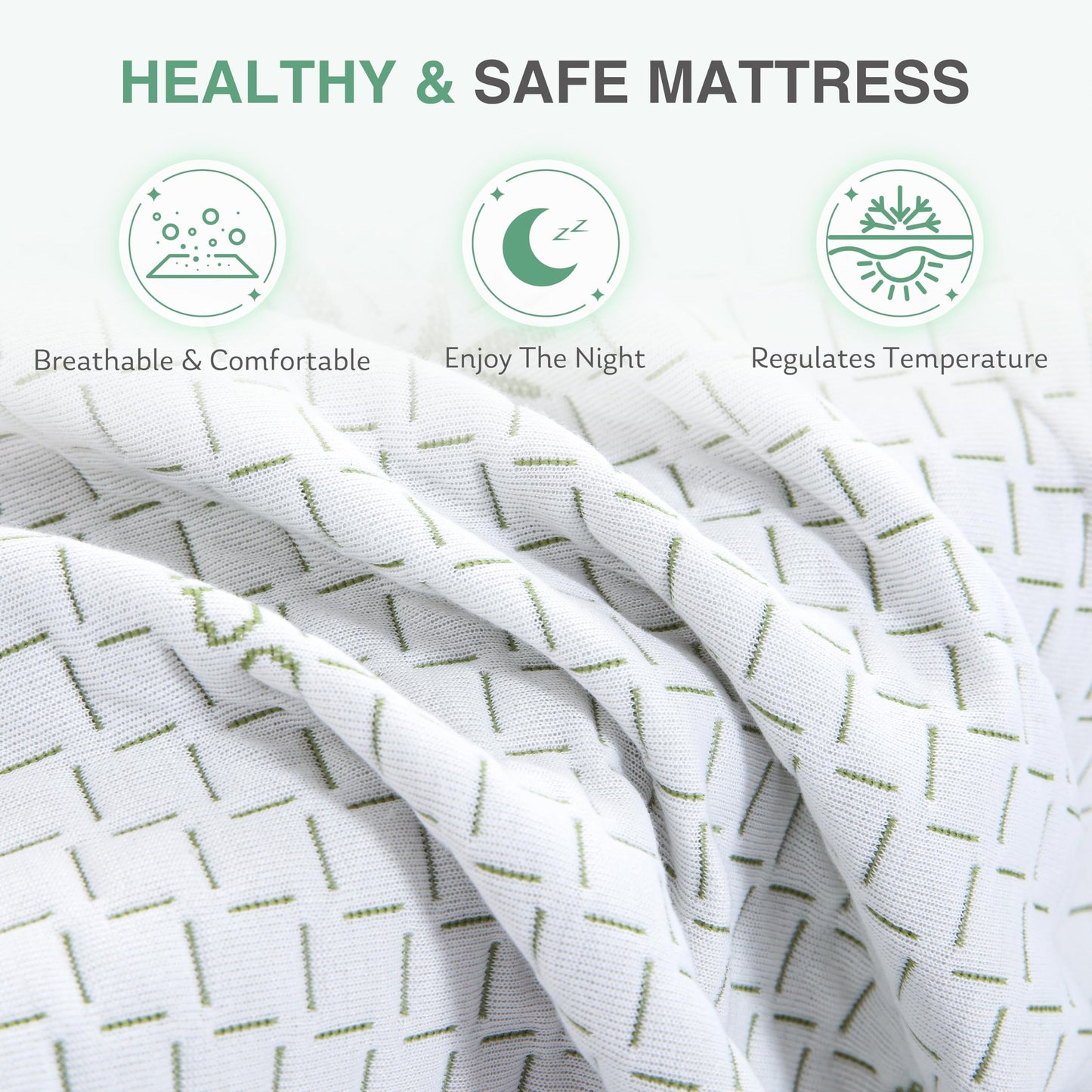 Dyonery 8 Inch Full Memory Foam Mattress, Cooling Green Tea Gel Mattress in a Box, Rayon Mattress for Breathable Sleep, Made in USA, Certipur-Us Certified, Medium Mattress, 54x75x8”