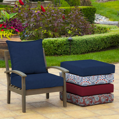 Arden Selections Outdoor Deep Seat Set, 24 x 24, Rain-Proof, Fade Resistant, Deep Seat Bottom and Back Cushion 24 x 24, Sapphire Blue Leala - WoodArtSupply