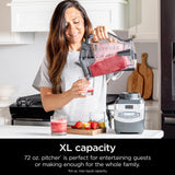 Ninja BL660 Professional Compact Smoothie & Food Processing Blender, 1100-Watts, 3 Functions -for Frozen Drinks, Smoothies, Sauces, & More, 72-oz.* Pitcher, (2) 16-oz. To-Go Cups & Spout Lids, Gray Ninja