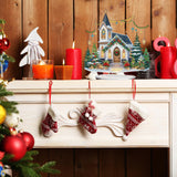 JJFox DIY Tabletop Diamond Art Painting Kit，Special Shaped Rhinestone Desk Placement Ornament，Home Stand Up Gem Painting Craft Kit，Gift,Double Sided. (Christmas House-2) JJFox