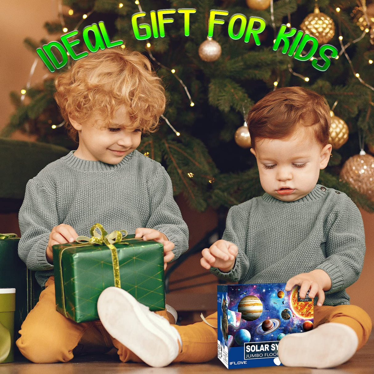 Jumbo Floor Puzzle for Kids Ages 4-8,Solar System Jigsaw Puzzles,48 Piece Space Large Puzzles for Toddler Ages 3-5,Preschool Learning Planets Toys Christmas Birthday Gift for Boys Girls IFLOVE