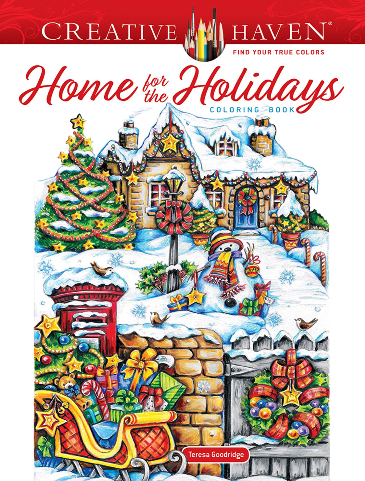 Creative Haven Home for the Holidays Coloring Book (Adult Coloring Books: Christmas) WoodArtSupply