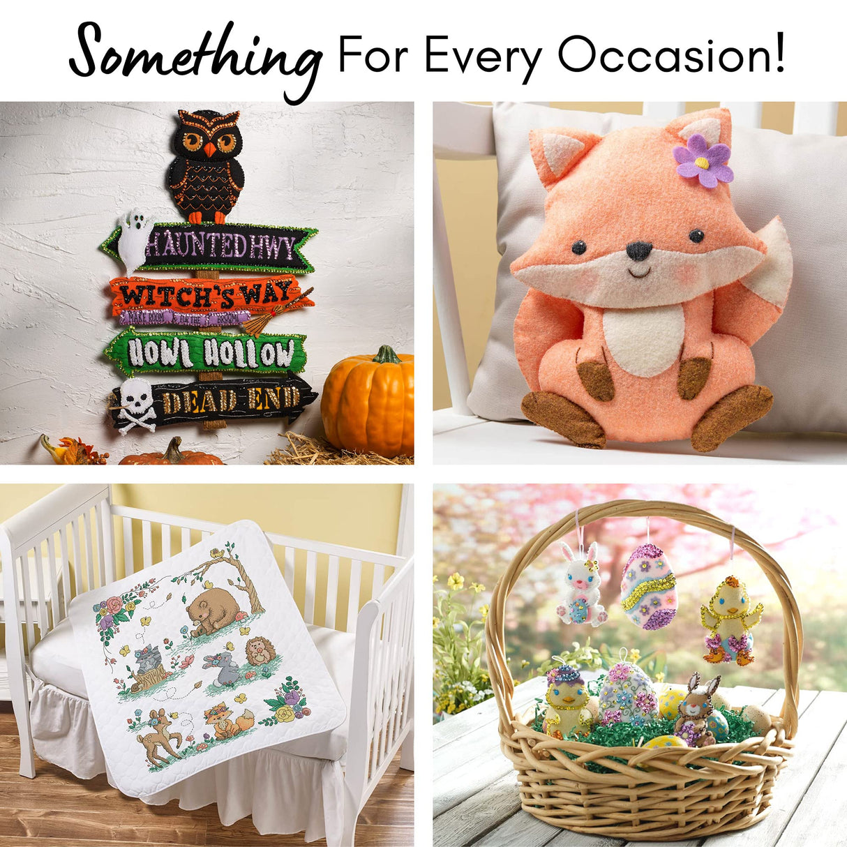 Bucilla, Santa's Gathering, Felt Applique Christmas Stocking, 18" Bucilla