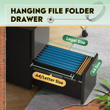 DEVAISE 3-Drawer Slim File Cabinet, Vertical Filing Cabinet, Fully Assembled Except Casters, Black DEVAISE