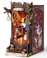 Rolife DIY Book Nook Kits Fall into Wonder, Fairy Tale Bookend Wooden 3D Puzzles for Bookshelf Decor, DIY Miniature House Building Kit for Adults, DIY Crafts/Surprised Gifts for Teens & Book Lovers Rolife