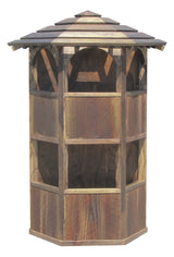 SamsGazebos Wall Mount Double Wood Planter with English Garden Gazebo Style Roof, 20 by 9 by 28-Inch, Brown SamsGazebos