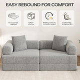 DURASPACE 78.4'' Convertible Folding Sofa Bed, Floor Sleeper Sofa Couch with Fixed-Shape Frame, Compression Comfy Couch in a Box, Boneless Modular Loveseat for Living Room (Chenille Gray) DURASPACE
