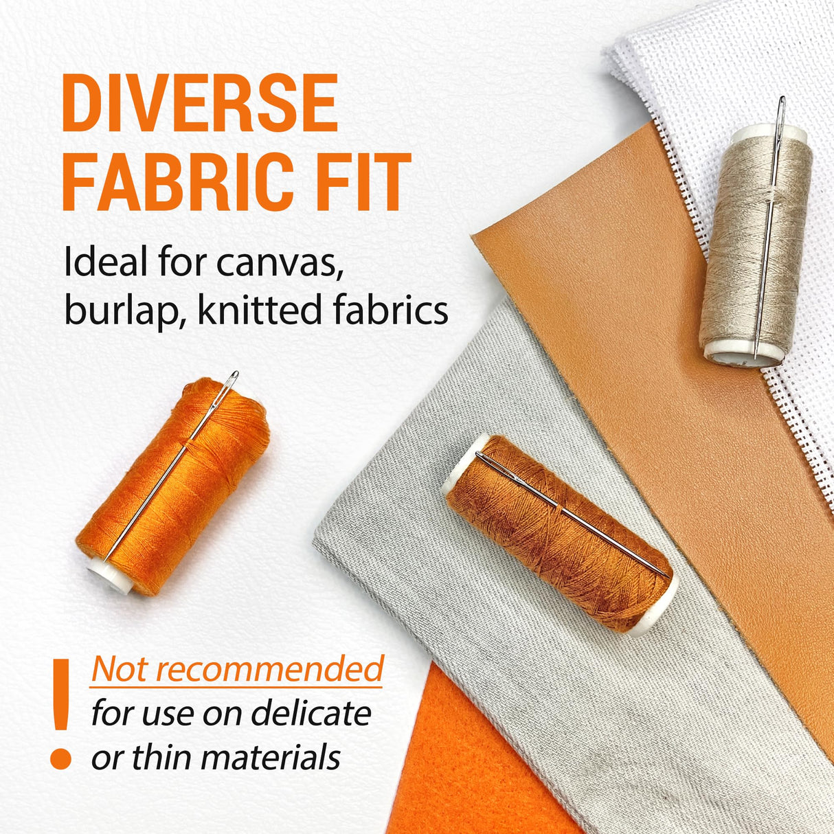 VONEEDL 50 Large Eye Heavy Duty Needles - 5 Sizes Easy to Thread Sharp Point Needles Perfect for Hand Sewing, Knitting, Crewel Darning, Crafting, and DIY VONEEDL