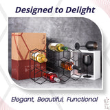 Gusto Nostro Countertop Wine Rack - 14 Bottle Freestanding Modern Black Metal Small - 3 Tier Tabletop Wine Holder Stand for Cabinet, Pantry - Wine Racks Countertop - No Assembly Required Gusto Nostro