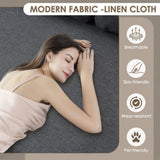 HIFIT 112" Sectional Couches for Living Room- Pull Out Sleeper Sofa Couch w/Storage Chaise,Storage Armrest,LED Light&USB Port&Cupholder, Modern Linen U Shaped Home Sofa Living Room Furniture Set, Grey HIFIT