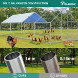 YITAHOME Large Metal Chicken Coop with Water-Resident and Anti-Ultraviolet Cover, 26.24'L x 9.84'W x 6.39'H Walk-in Poultry Cage with Run, Chicken Runs House for Outside - 4 Cages YITAHOME