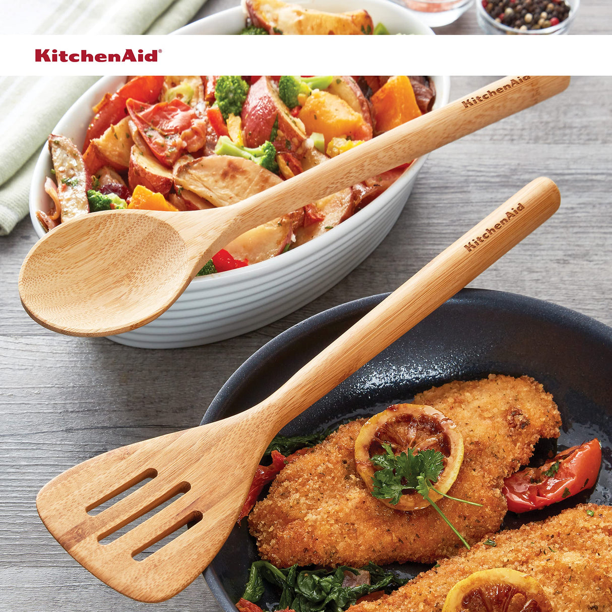 KitchenAid Bamboo Turner and Spoon Set, 2-Piece KitchenAid