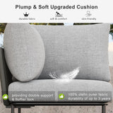 LayinSun 9 Pieces Aluminum Patio Furniture Set, Modern Modular Sectional Sofa with Coffee Table and Upgrade Thickness Cushion LayinSun