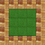 Sasylvia 48 Pcs Hardwood Interlocking Patio Deck Tile and Artificial Grass Tile Waterproof Wood Flooring Tile Interlocking Turf Tile Outdoor Self Draining Tile for Balcony Garden Patio Lawn, 12 x 12'' Sasylvia