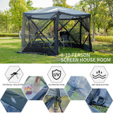 EVER ADVANCED Pop Up Gazebo Screen House Tent for Camping 11.5 ft for 8-10 Person Instant Canopy Shelter with Netting Portable for Outdoor, Backyard EVER ADVANCED