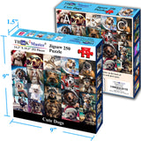Think2Master Cute Dogs 250 Pieces Jigsaw Puzzle Featuring heartwarming Puppies and Dogs. Fun Toy for Kids, School & Families. Great Gift for Boys & Girls Ages 8+. Size: 14.2” X 19.3” THINK2MASTER