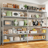 REIBII 70" W Wire Shelving Load 1500LBS, Metal Shelving 5-Tier Storage Shelves Metal Shelves for Storage Adjustable Shelving Rack for Pantry Kitchen Commercial School 70" W*15.8" D*72.4" H,Chrome REIBII