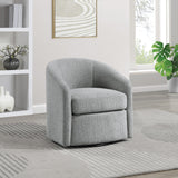 OSP Home Furnishings Bella Coastal Upholstered Barrel Swivel Chair, Dove Grey OSP Home Furnishings