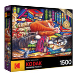 RoseArt - Kodak Premium - The Old Book Shop Cats - 1500 Piece Jigsaw Puzzle for Adults RoseArt
