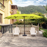 WO Home Furniture 15 ft x 9 ft Double Sided Twin Market Table Umbrella, Extra Long for Outdoor Patio Balcony Garden (Lime Green) WO WESTIN OUTDOOR